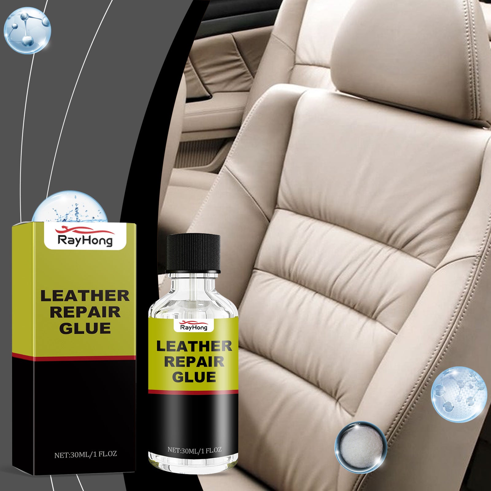 Car Leather Care Solution Scratches Restore Gloss