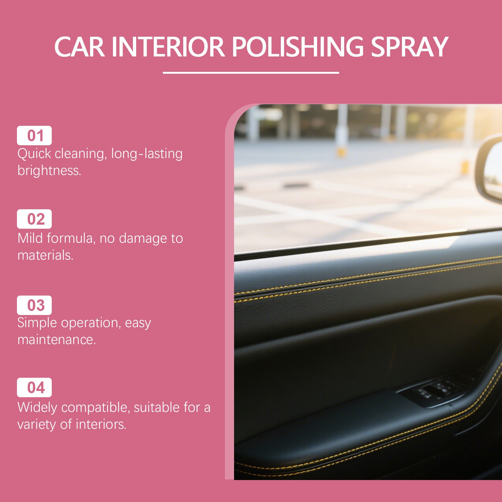Car Interior Polishing Care Spray Seat Steering Wheel