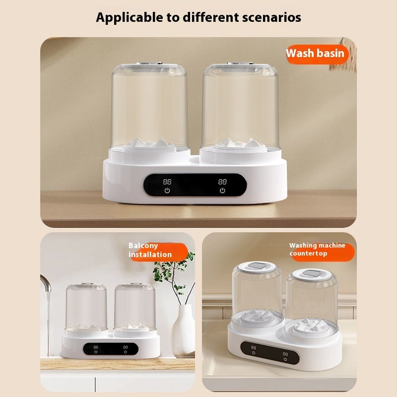 Double Bucket Laundry Cup Mini Underwear Washing Machine